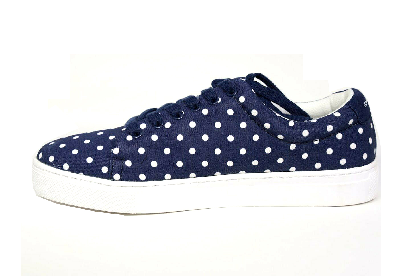 Isaac Mizrahi LaceUp Polka Dot Sneakers Navy eBay