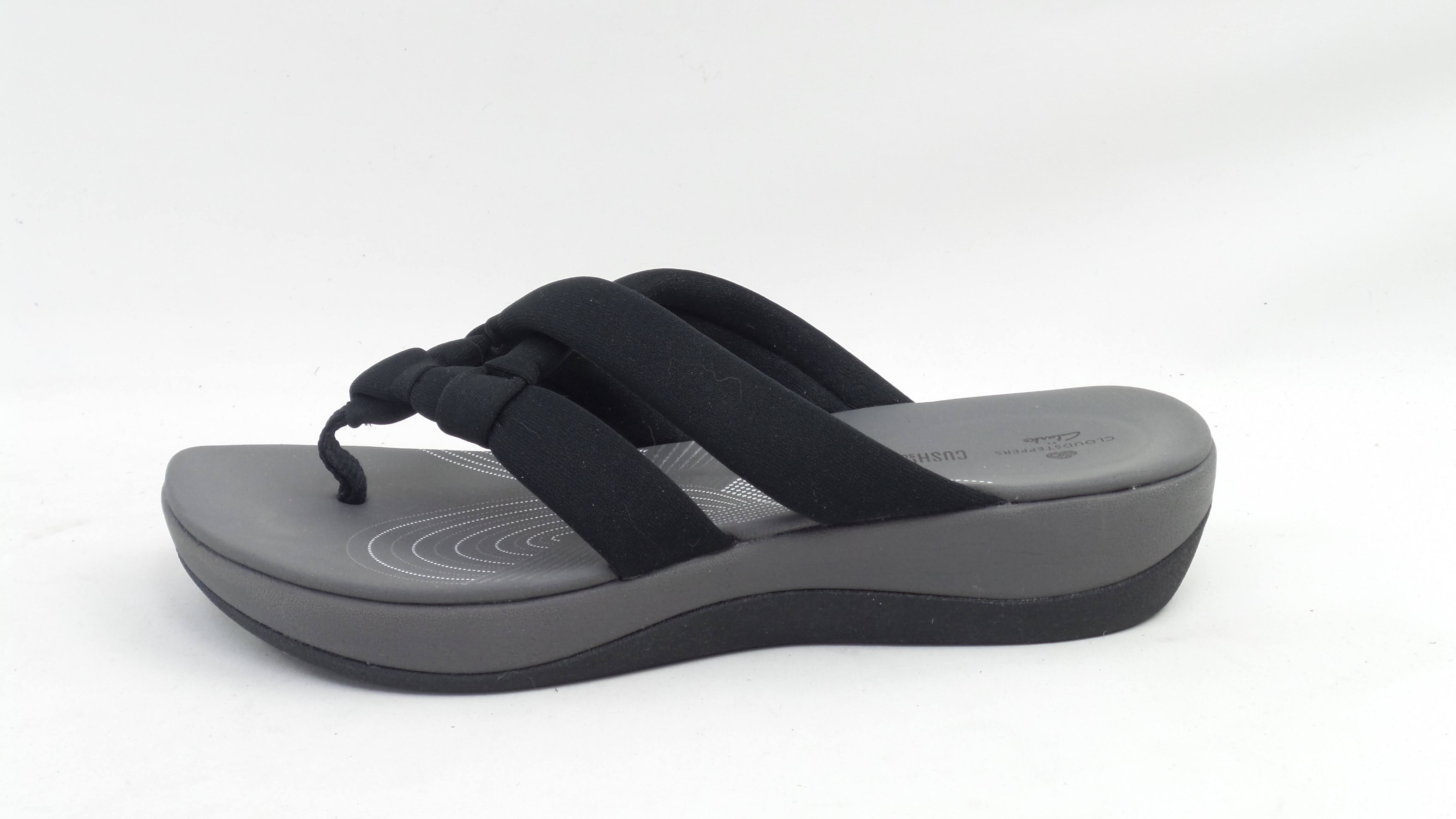 CLOUDSTEPPERS by Clarks Jersey Thong Sandals Arla Jane Black | eBay