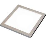 1 Pack | LED Under Cabinet Square Panel Spot Light & Driver Kit | Brushed Nickel & Natural White | Kitchen Diffused Slim Down Light | Worktop Countertop Unit Lighting | Modern Recessed Flush Mounted