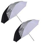 2 x 33″ Detached White Umbrella with Removable Silver and Black Cover, Professional Photography Umbrella for Photo Studio Lighting Portrait Shooting