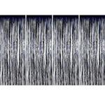 4 Pack Foil Curtains Metallic Fringe Curtains Shimmer Curtain for Birthday Wedding Party Christmas Decorations (Black)