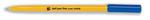 5 Star Office Ball Pen Yellow Barrel Fine 0.7mm Tip 0.3mm Line Blue [Pack 50]