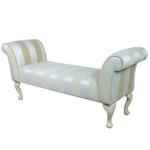 56″ Large Chaise Longue Lounge Sofa Day Bed Seat Chair Gold Stripe Fabric UK