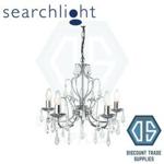 6945-5CC SEARCHLIGHT MARTINA CHROME 5 LIGHT CHANDELIER WITH CRYSTAL TRIMMINGS,