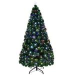 6FT 180CM Fibre Optic Colour Changing Green Christmas Tree Xmas W/ LED Lights