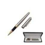 Accod Metal Ballpoint Pen Rollerball Pen Office Signature Pen High-end Gift Box with Two Replaceable Black Refills(0.5mm) Perfect Gift for Friends Classmates Family and Colleagues (Silver)