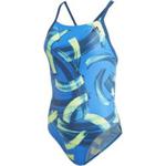 adidas Womens Parley Commit Swimsuit - 34″ Blue/Legend Marine