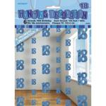 Age 18 Birthday Hanging Decoration Blue Glitz