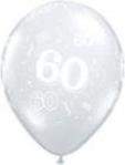 Age 60/60th Birthday Diamond Clear 11 Latex Balloons x 5 by Qualatex