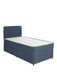 Airsprung Teddy Storage Divan Set with Headboard and Mattress, Blue Blue