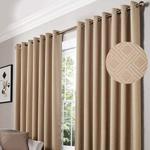 Alan Symonds Blackout Curtains Eyelet Ring Top Diamond, Polyester, Mink, 66 x 54