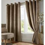 Alan Symonds Blackout Curtains Eyelet Ring Top, Polyester Velvet, Mink, 46 x 54