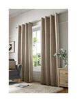 Alan Symonds Curtains Eyelet Ring Top Fully Lined, Chenille Polyester, Latte, 66 x 72