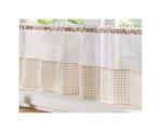 Alan Symonds Gingham Slot Top Voile Cafe Curtain Panel (59″ x 18″, Beige)