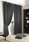 Alan Symonds Madison Eyelet Jacquard Curtains Fully Lined Ring Top, Charcoal, 66″ x 90″