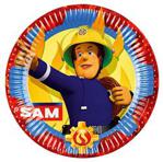 amscan 11012077 Round Paper Plates with Fireman Sam Design-8 Pcs