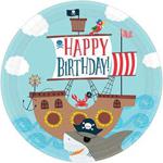 amscan 11012338 Pirate Themed Birthday Dinner Paper Plates 23cm - 8 Pcs, Colour