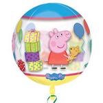 amscan 3126101 Disney Frozen Clear Orbz Shaped Foil Balloon with Peppa Pig Theme-1 Pc