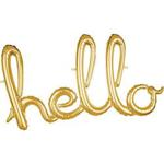 amscan 3669201 Gold Hello Phrase Foil Balloon-1 Pc