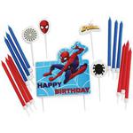 amscan 9902777 Birthday Candle Set with Spiderman Theme-17 Pcs