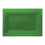 amscan 9903727 Rectangular Plastic Platters/Tray 33cm x 23cm-3 Pcs, Festive Green