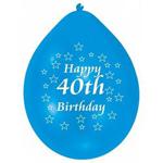 amscan Blue 40th Birthday Latex Balloon Party Decorations-10 Pcs