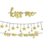 amscan Letter Banner Kit Kiss Me at Midnight(2 Piece) -3.65m-1 Pack