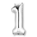amscan Number 1 Silver Foil Balloon-1 PC