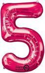 Amscan Number 5 Super Shape Foil Balloon, Pink, 58 x 83 cm