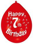 amscan Red 7th Birthday Latex Balloon Party Decorations-10 Pcs