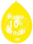 amscan Yellow 10th Birthday Latex Balloon Party Decorations-10 Pcs