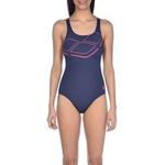 Arena Womens Sports Swimsuit Essentials, Navy-Freak Rose, 34