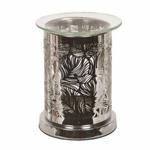 Aroma Silver Mirror Leaf Wax Melt Burner 12cm Tea-Light Candle Fragrance Lamp