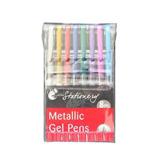 Assorted Colours Metallic Gel Pens - Pack of 8