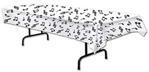 Beistle 57927 Musical Notes Tablecover, Plastic, White, Black