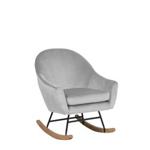 Beliani Modern Retro Rocking Chair Comfortable Padded Armchair Wooden Skates Grey Oxie