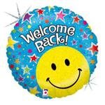 Betallic 86691H-P Welcome Back Smiley Holographic Balloon Single Pack, Length-18 Inch, Multi Colour, One Size