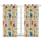 BGment Kids Blackout Curtains for Bedroom Eyelet Thermal Insulated Room Darkening Variety Animal Patterns Printed Curtains for Nursery,Set of 2 Panels (W46 x L54 Inch,Beige Zoo)