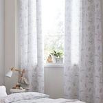 Bianca Hare Cotton Print Eyelet Curtains Duck Egg, 66x72 Inch