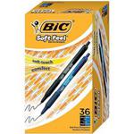 BIC 1mm Soft Feel Ballpoint Retractable Pen, Black/Blue, (BICSCSM361AST) by BIC