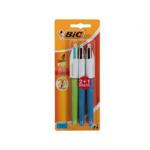 BiC 4-Colour Medium Blister Pack of 2 1 Free Fashion Pen