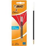 BIC Ballpoint Pen Refill 4 Colours 0.4 mm Red 2 Pieces