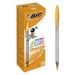 Bic Cristal Fun Ballpoint Pen 1.6mm Tip 0.6mm Line Orange (Pack 20)