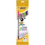 BIC Cristal Fun Ballpoint Pens Wide Point (1.6 mm) - Assorted Colours, Pouch of 4, 8957921