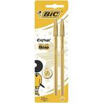 Bic Cristal Shine Pack of 2 Gold Large Tip Ballpoint Pens