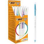 BIC Cristal UP Ballpoint Pen Grip Medium 0.6 mm Assorted Pack of 20