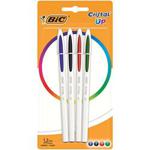 BIC Cristal Up Ballpoint Pens - Assorted Colours, Pack of 4