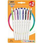 BIC Cristal Up Ballpoint Pens - Assorted Colours, Pack of 6+2