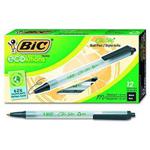 BIC ECOlutions Retractable Ball Pen, Medium Point (1.0 mm), Black, 12 Pens