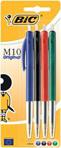 BIC M10 Retractable Ballpoint Pen 0.4 mm Pack of 4 - Assorted